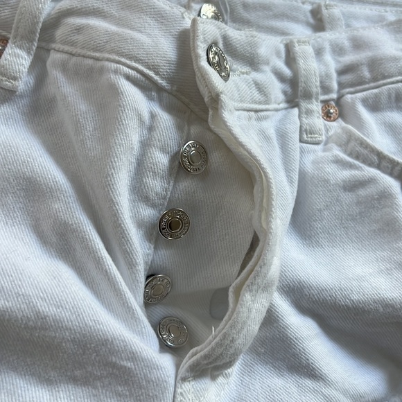 Free People
Maggie Mid Rise Frayed Hem Distressed Denim Shorts. - Picture 11 of 13